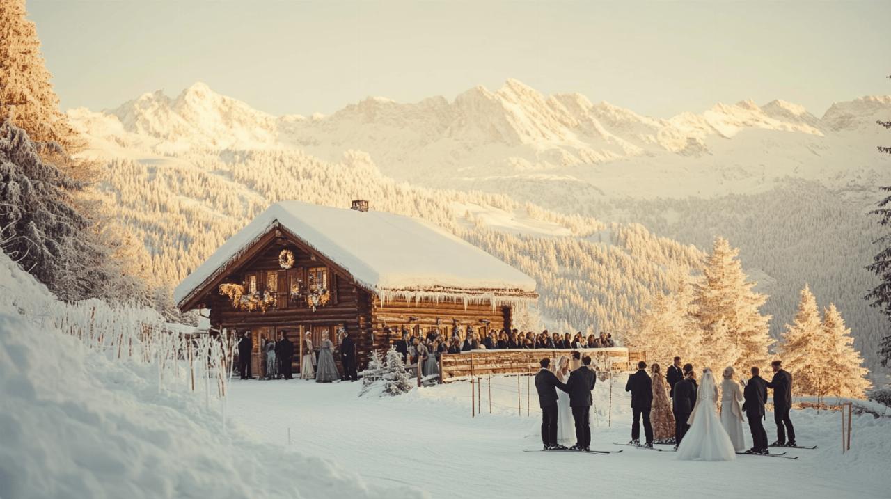 Un mariage a la montagne en hiver : quand le folklore alpin sublime votre union